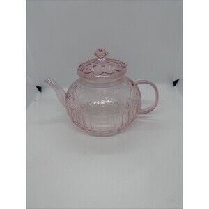 Target Bullseye's Playground Pink Glass Teapot with Clear Infuser Basket & Lid